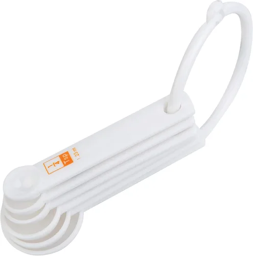 Miniatura 5 de Fox Run Juego de cucharas medidoras de plástico de 6 piezas, color blanco, 1.6 x 9 x 3 pulgadas