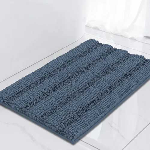 Miniatura 64 de Turquoize Alfombras de Baño de Chenilla Peludas Alfombra de Baño Antideslizante Gruesas Alfombras Peludas para Baño Chenilla Juego de Alfombra