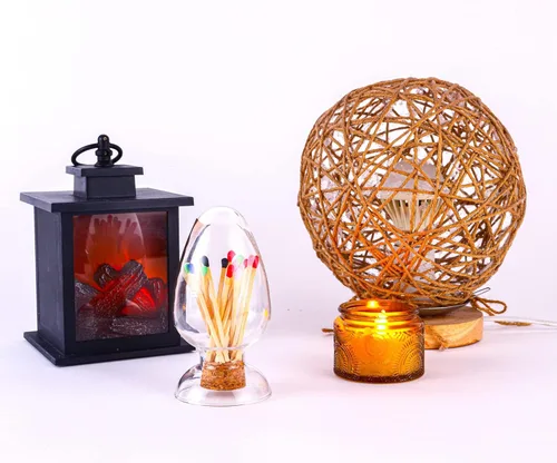 Miniatura 5 de Cloche de cristal con Striker, soporte de vidrio con Striker, Match Cloche Glass con Striker, soporte Match Striker, soporte de baño de lujo