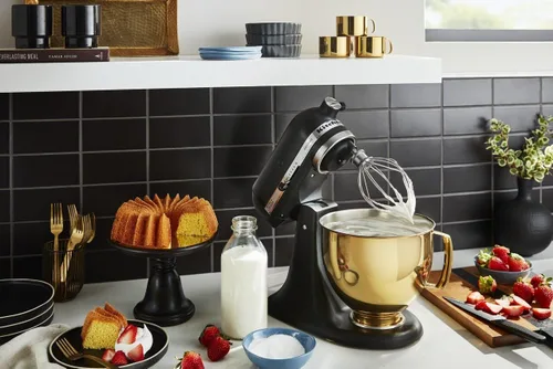 Miniatura 4 de KitchenAid KSM5SSBRG - Batidora de pie de 5 cuartos de galón de acero inoxidable con cabezal inclinable de 4.5 o 5 Q, oro radiante