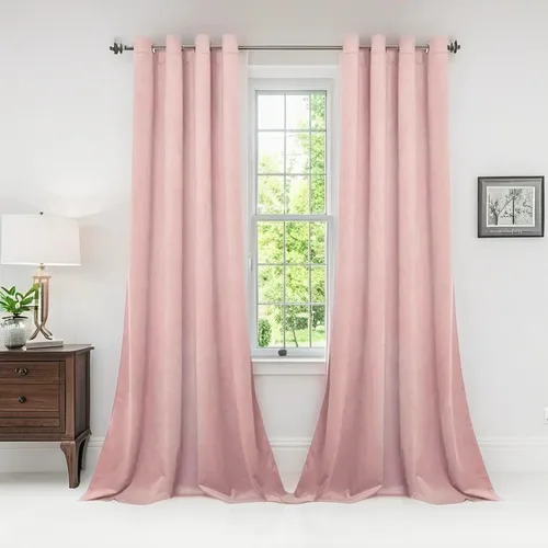Miniatura 35 de SMILETIME - Cortinas de terciopelo blanco con bolsillo para barra, aisladas térmicamente, suaves, con filtro de luz y privacidad, para dormitorio