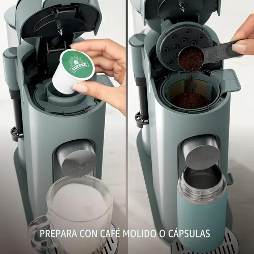 Miniatura 2 de Ninja Pods & Grounds Specialty - Cafetera de una sola porción, compatible con cápsulas K-Cup, espumador de leche integrado, tamaños de taza de 6