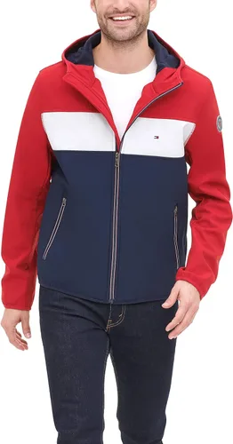 Miniatura 5 de Tommy Hilfiger - Chaqueta impermeable transpirable con capucha para hombre, ligera, de rendimiento, Softshell