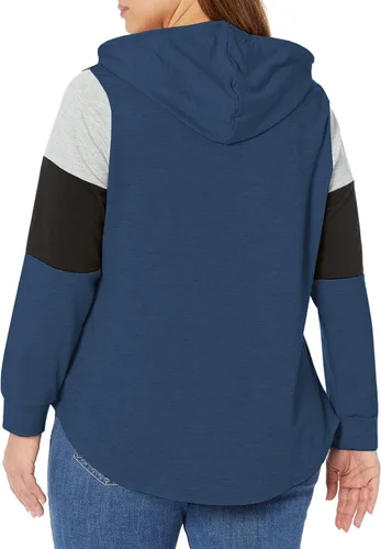 Miniatura 2 de DOLNINE Sudaderas con capucha de talla grande para mujer, sudaderas de manga larga con bloques
