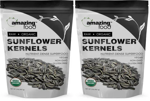 Miniatura 6 de Amazing Food Granos de girasol Certificado orgánico USDA 2 libras Vegano Sin OMG Sin gluten Fabricado en Estados Unidos