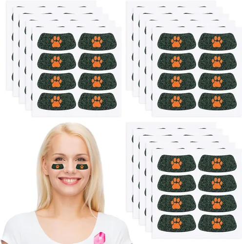 Miniatura 38 de Cholemy 120 pares de calcomanías negras de ojo a granel, calcomanías con purpurina de béisbol, fútbol, sóftbol, fiesta, accesorios para el día