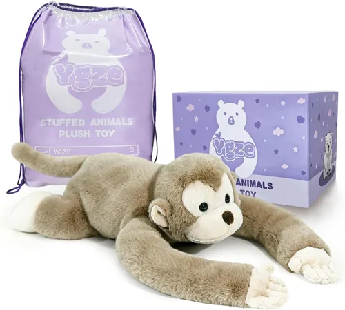 Miniatura 9 de Oso de Peluche con Peso Animal de Peluche Oso Marrón Juguete de Peluche 24 Pulgadas 4 Libras Pelaje Suave Brazos Largos Juguete para Abrazar Regalo