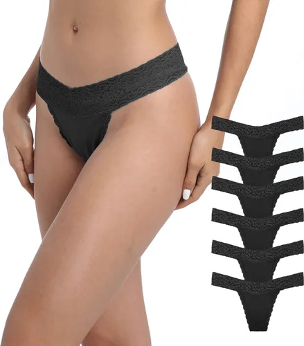 Pmrxi - Paquete de 10 tangas de encaje para mujer, de algodón, de diferentes tipos de encaje y colores