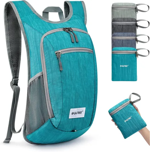 Miniatura 18 de G4Free 10L/15L Mochila para Senderismo Plegable Ligera, Mochila de Día para Caminatas, Pequeña, Viaje al Aire Libre, Bolsa de Hombro Plegable Azul