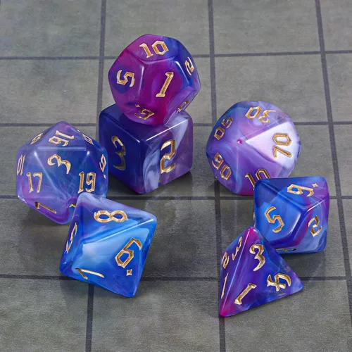 Miniatura 2 de CiaraQ DND Juego de Dados Poliédricos con Bolsa de Dados para Calabozos y Dragones RPG MTG Juegos de Rol de Mesa