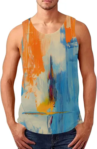 Miniatura 3 de EELHOE Gym Tank Tops For Men Slim-Fit Lightweight Fashionable Stretchy Athletic Sleeveless Shirt Stylish Summer Vest