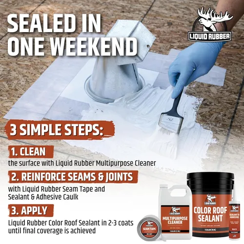 Miniatura 6 de Liquid Rubber Sellador Impermeable de Color - Revestimiento Elastomérico para Techos Planos o Inclinados y Cimientos - Pintura de Bricolaje