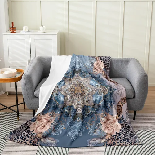 Miniatura 19 de Erosebridal Sketch Tree Flannel Blanket 40x50 Inch Vintage Farmhouse Fleece Blanket Grey Minimalist Mid Century Fuzzy Plush Throw French Country