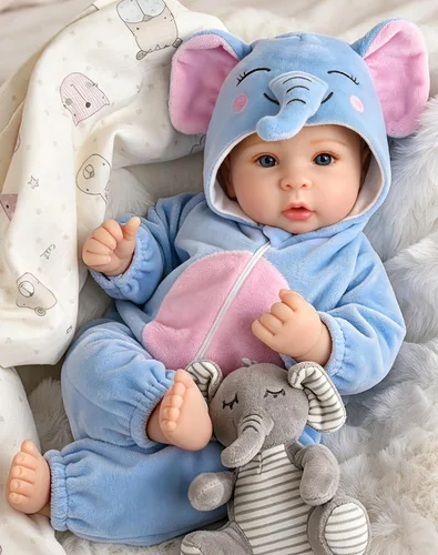Aori Muñeca de bebé niño de 17 pulgadas, muñecas de bebé de la vida real con kit de alimentación incluido, muñeca de bebé recién nacido que se ve