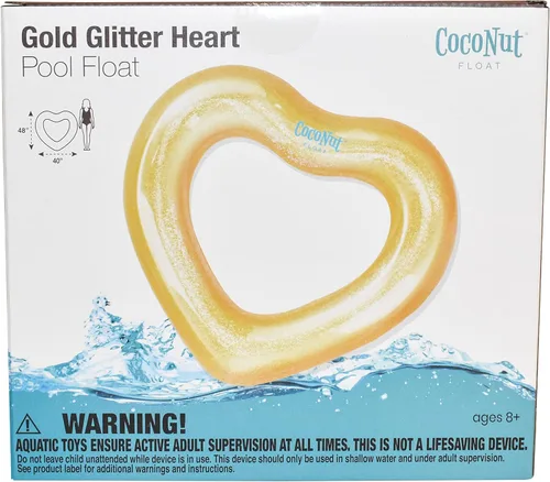 Miniatura 8 de CocoNut Float Glitter Heart Pool Floats – Inflatable Pool Rings – Durable Long Lasting Lounge Tubes and Water Toys – Fun Decoration for Parties