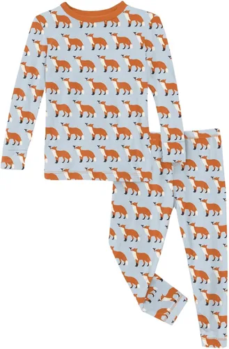 Miniatura 149 de KicKee Pants Conjunto de pijama de manga larga con estampado de piezas