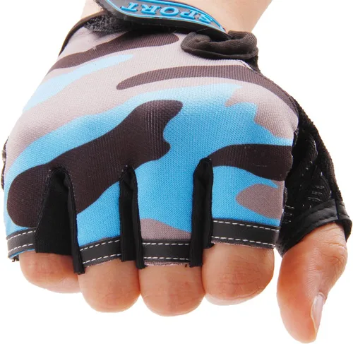 Miniatura 27 de Guantes de ciclismo sin dedos para niños, transpirables, antideslizantes, absorben los golpes, guantes de ciclismo para niños, niñas, niños, pesca