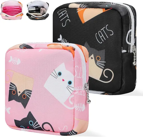Miniatura 8 de Likesing Mini bolsa de maquillaje de 5.3 pulgadas para bolso, pequeña bolsa de maquillaje a cuadros para cosméticos de viaje para mujeres y niñas