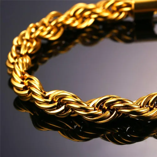 Miniatura 3 de U7 Figaro Bracelet, Stainless Steel Figaro Chain Bracelet, Rope Chain Bracelet Stainless Steel 18K Gold Plated Wrist Chain for Men Women