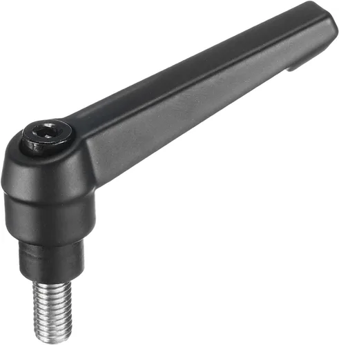 Miniatura 33 de uxcell Manija de palanca de sujeción ajustable M5 x 0.787 in óxido negro métrico acero al carbono macho roscado perillas de mano con botón