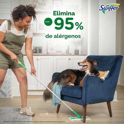 Miniatura 3 de Swiffer Sweeper 2-en-1, limpiador de piso de superficie múltiple seco y húmedo, barrido y mopping kit de inicio. Incluye 1 mop + 19 recargas