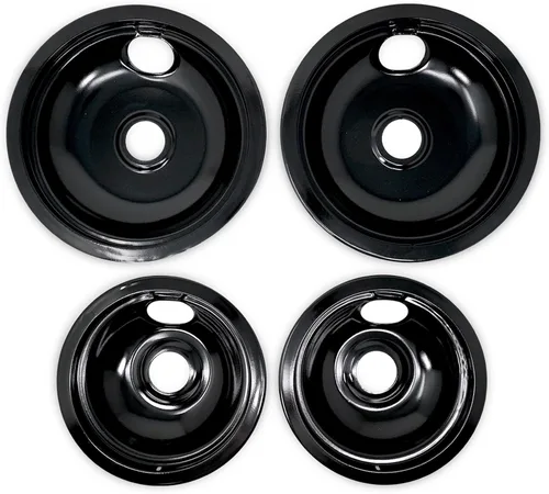 EvertechPRO Juego de 4 bandejas de goteo para estufa eléctrica Frigidaire 5304430150 5304430149, bandejas de goteo de quemador de ajuste universal,