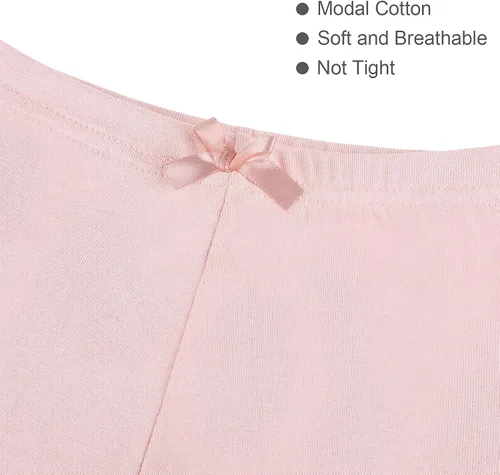 Miniatura 3 de Ruisita Paquete de 6 pantalones cortos de modal para niñas, pantalones cortos de baile para niñas, pantalones cortos de bicicleta debajo del vestido