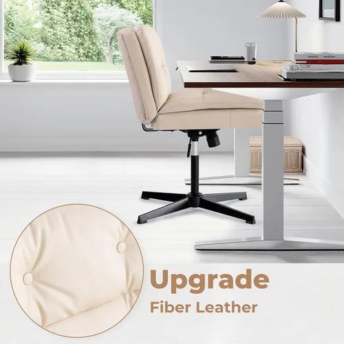 Miniatura 4 de Criss Cross Chair No Wheel Saucer Gaming Armless Swivel Vanity Chair Ergonomic Cross Legged Home Office Computer Chair for Home Living Room Bedroom