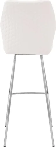 Miniatura 6 de Armen Living Taburete de cuero sintético gris Tandy y metal negro de 26 pulgadas