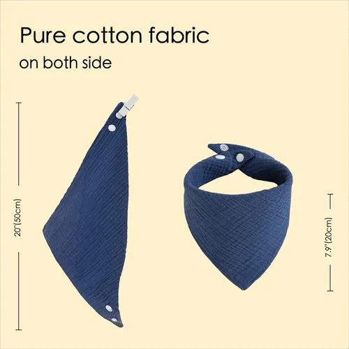Miniatura 3 de Baberos de muselina, paquete de 8 baberos bandana para bebé, algodón suave extra absorbente, babero para babear y dentición T-6pcs-no resistente al