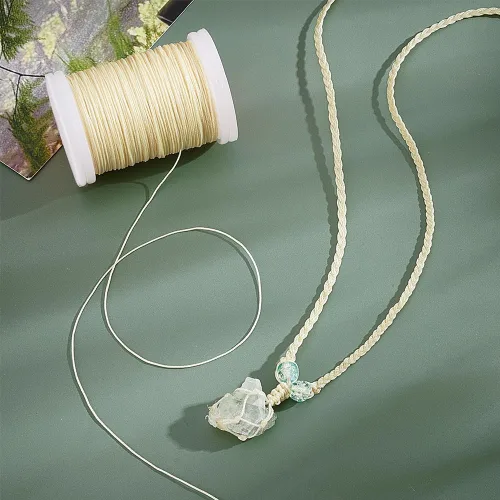 Miniatura 3 de PH PandaHall Cordón encerado de 0.020 in, cuerda encerada de 131 yardas, hilo de poliéster, cuerda de cera para pulseras, collares, joyas
