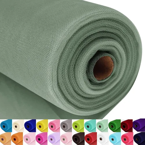Miniatura 38 de Rollos de tela de tul, 54 pulgadas por 10 yardas (30 pies), cinta de tul para decoración de fiestas de boda, rollo de tela transparente en bobina