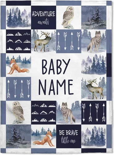 Miniatura 10 de FLOCHIL Manta de bebé personalizada para niños, manta de bebé personalizada con nombre, manta de bebé occidental personalizada, regalo para baby