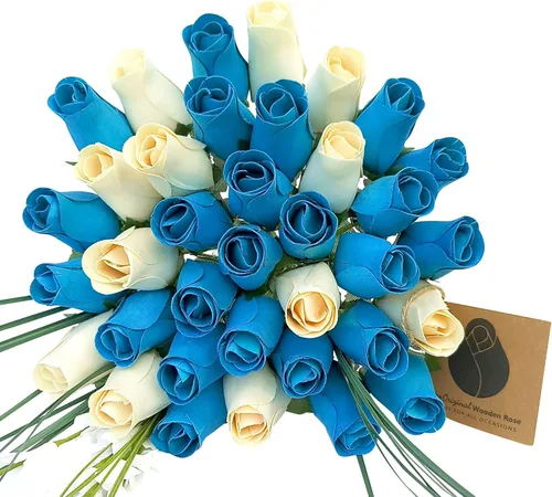 Miniatura 18 de Ramos originales de rosas de madera en 1, 2, o 3 docenas, Madera de abedul, 1 Docena