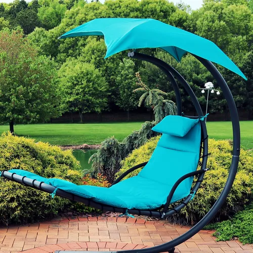 Miniatura 4 de Sunnydaze Reemplazo de cojín de silla colgante y tela flotante para paraguas solamente - Reemplazo de cojín de silla colgante curvada - Verde