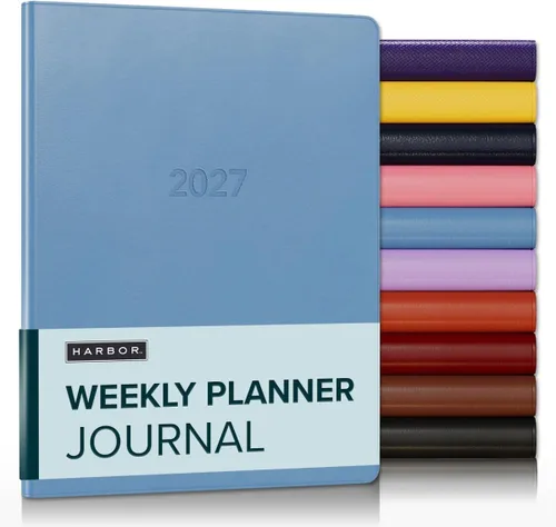 Miniatura 82 de Harbor Agenda semanal y mensual grande 2025-2026 – Agenda con calendario y cuaderno, piel sintética duradera, 192 páginas, tapa blanda
