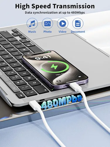 Miniatura 5 de Cargador rápido para iPhone, 10 pies y 20 W [certificado Apple MFi] USB tipo C, bloque de carga rápida, cargador Lightning para iPhone con cable