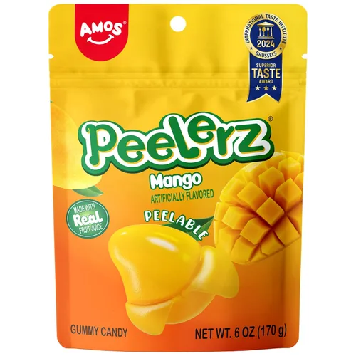 Miniatura 10 de AMOS Peelerz - Paquete variado de 4 gomitas pelables, 3.00 oz cada uno (total de 4.94 oz), mango, uva, plátano, melocotón, gomitas suaves de frutas