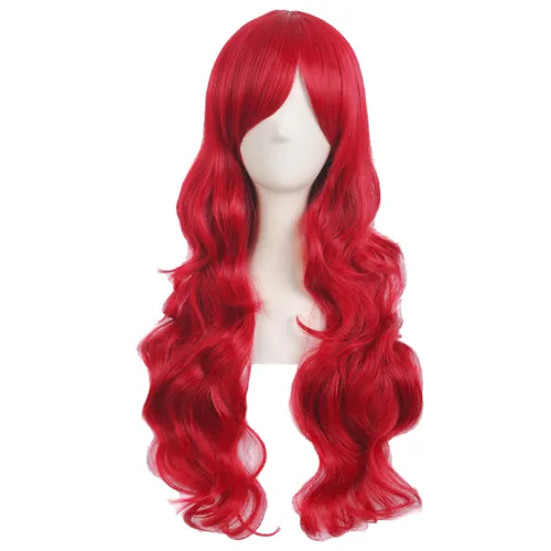Miniatura 19 de MapofBeauty - Encantadora peluca larga y rizada para mujer, 28 pulgadas (70 cm), negro
