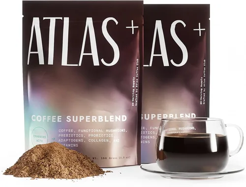 Miniatura 9 de Atlas+ - Supermezcla de café con leche y hongos – Café premium con colágeno, probióticos, D3 y B12, melena de león, Reishi, Cordyceps, Coco