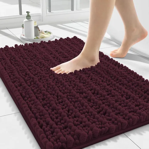 Miniatura 334 de Smiry Alfombras de Baño 24x16 pulgadas, Alfombras de Baño de Chenilla Extra Suaves y Absorbentes, Respaldo de Goma Antideslizante, Lavable a Máquina