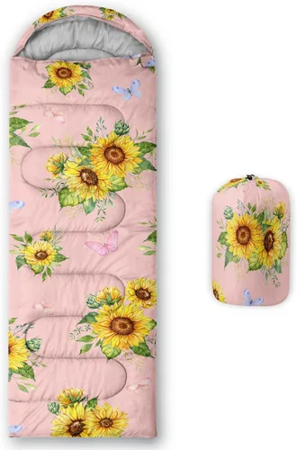 Miniatura 22 de Saco de dormir para adultos y niños, saco de dormir para mochileros, camping, para niñas, niños, ligero, impermeable, para clima frío y cálido, saco