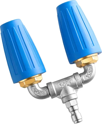 Lavadora a presión con boquilla turbo doble, boquilla turbo giratoria de 360° con conector rápido de 1/4 pulgadas, boquilla doble turbo de orificio
