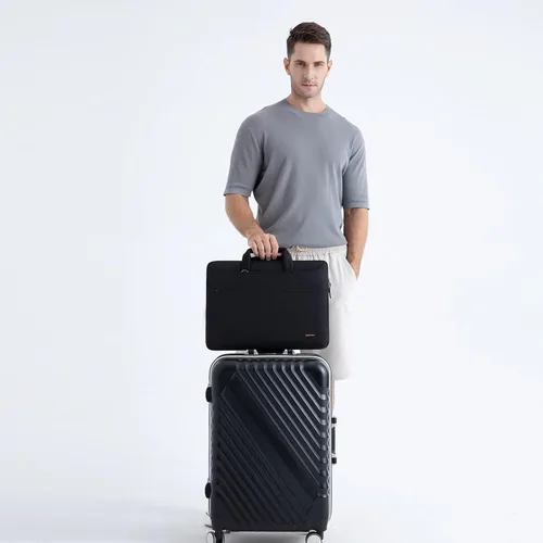 Miniatura 6 de DOMISO Bolsa mensajero de hombro tote para laptop de 14 pulgadas para mujeres y hombres, bolsa de computadora para viajes de negocios y trabajo