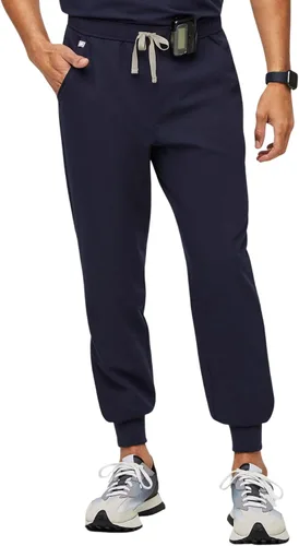 FIGS Tansen - Pantalones deportivos para hombre, ajuste delgado, 5 bolsillos, elástico en 4 direcciones, pantalones quirúrgicos antiarrugas para
