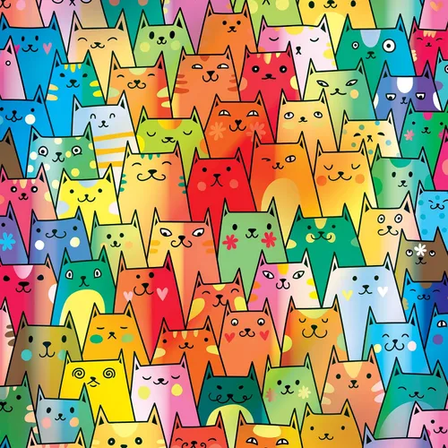 Miniatura 5 de RoseArt - Rose - Lindos gatos coloridos - Rompecabezas de 1000 piezas para adultos