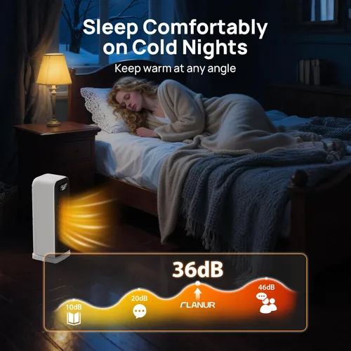 Miniatura 6 de FLANUR Calentadores de espacio para uso en interiores, calentador eléctrico portátil inteligente con termostato, WiFi y control de voz, temporizador