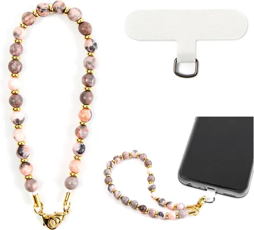 Correa de teléfono con cuentas de mármol, cordón para teléfono celular, cadena para teléfono, correa de muñeca para mujeres para teléfono 14/13