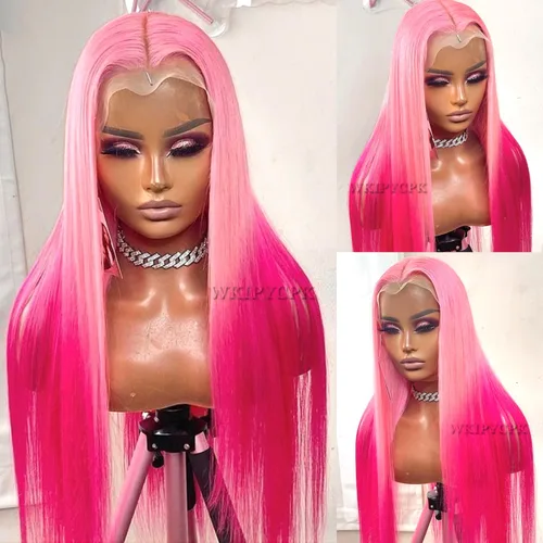 Miniatura 17 de Peluca con encaje frontal rubia ceniza, de 22 pulgadas de largo cabello sintético lacio, línea capilar prerasgueada, fácil de instalar, ligera