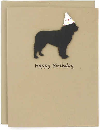 Miniatura 6 de Tarjeta de cumpleaños de pastor australiano negro Tarjeta de felicitación para mascotas con tema de perro australiano negro Sombrero de fiesta